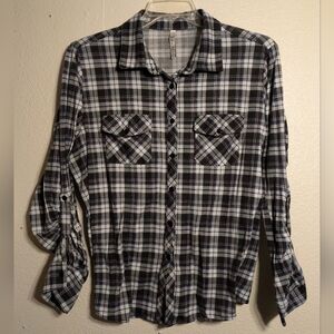 R&BM Women's Black and White Plaid Shirt Size2x Pre-owned